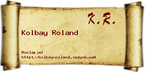 Kolbay Roland névjegykártya