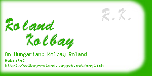 roland kolbay business card